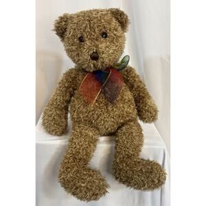 Gund Bearessence Plush Brown Teddy Bear w/ Rainbow Bow 16" Stuffed Animal 4890